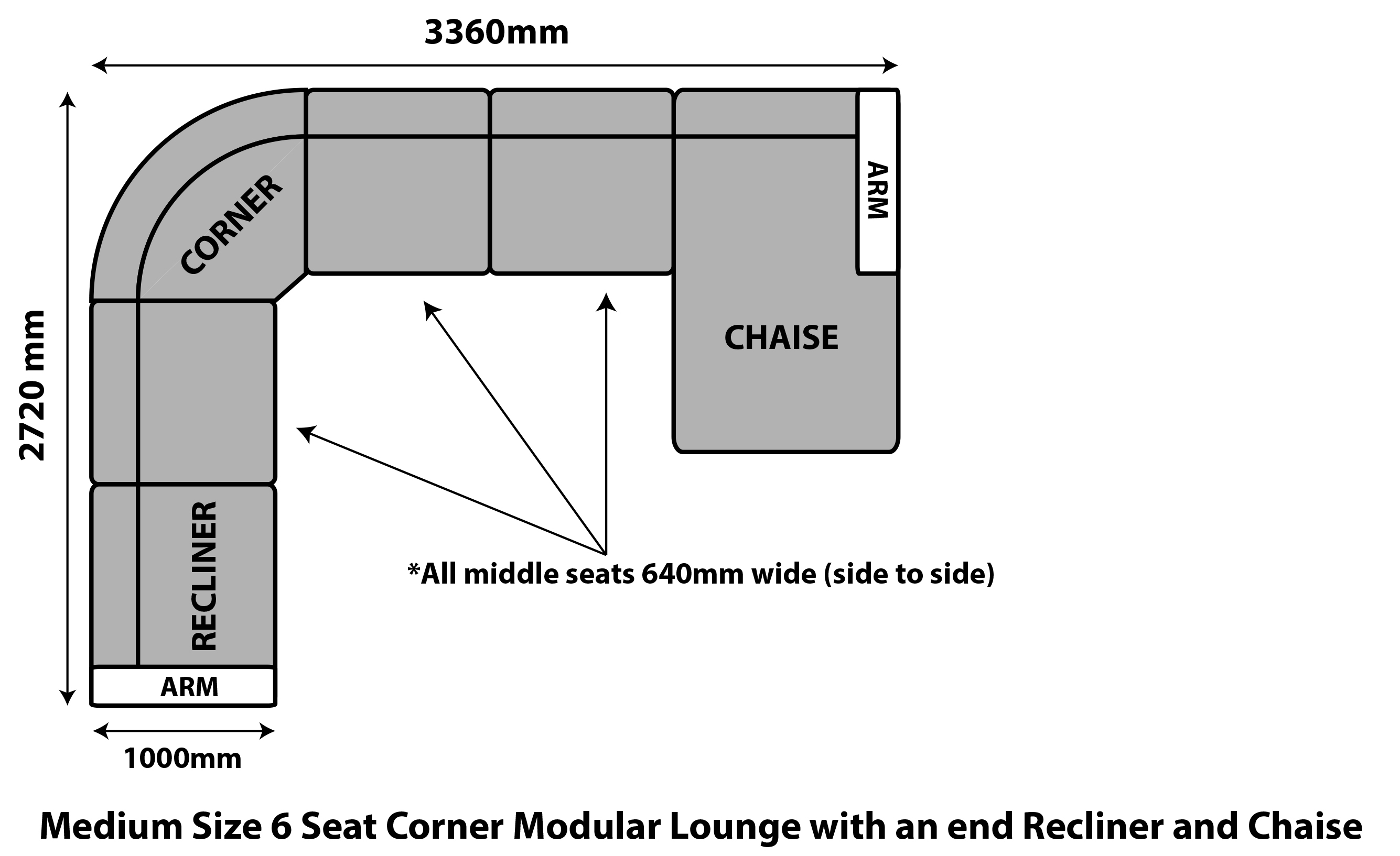 COLORADO MEDIUM SIZE CORNER MODULAR LOUNGE IN FULL GENUINE LEATHER